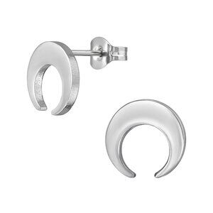 Stainless Steel Crescent Moon Ear Studs